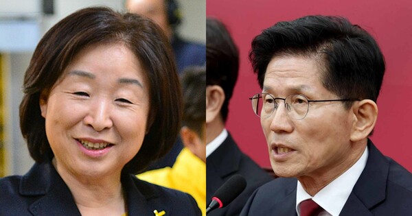 심상정 전 정의당 대표(좌),&nbsp;김문수 국민의힘 대통령 후보(우). ⓒ뉴스1