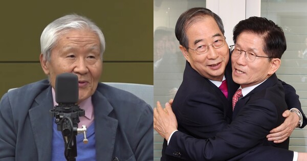 조갑제 대표(좌), 얼씨구(우). ⓒCBS, 뉴스1