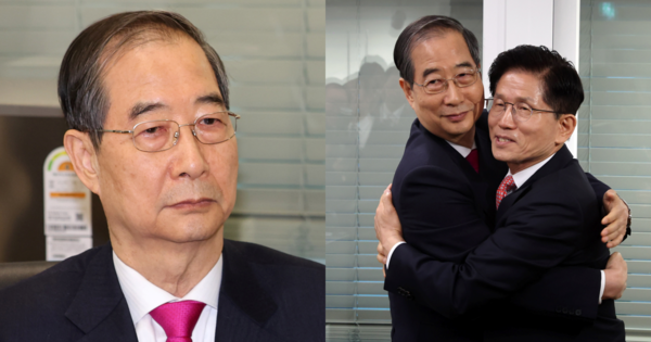 한덕수 전 총리, 김문수 국민의힘 대통령 후보. ⓒ뉴스1