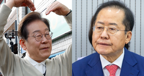 이재명 더불어민주당 대선후보, 홍준표 전 대구시장. ⓒ뉴스1