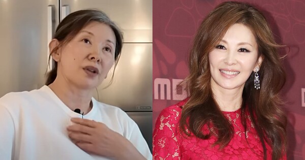 일상의 이미속(좌)과 카메라 앞의 이미숙(우)&nbsp;ⓒ이미숙 유튜브, 뉴스1