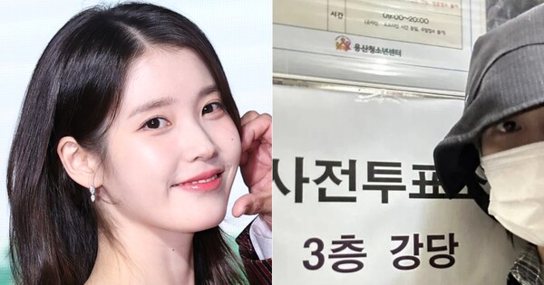 아이유의 사전투표룩은? ⓒ뉴스1, 온라인커뮤니티