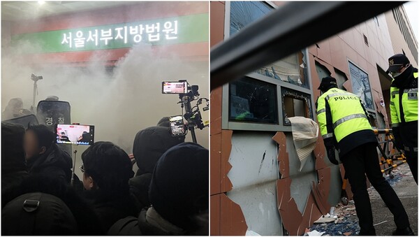 &nbsp;윤석열 전 대통령 지지자들의 폭동 사태가 발생했던 서울서부지법의 모습.&nbsp;ⓒ뉴스1&nbsp;