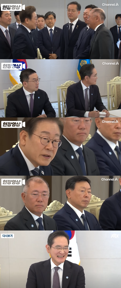 이재용 삼성전자 회장의 한 마디에 바로 잇몸 만개 미소 지은 이재명 대통령: 사회생활 짬밥이 다르다