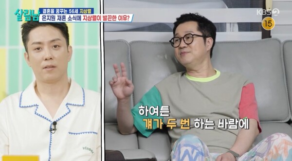 뒤늦게 은지원의 결혼 소식을 알게 된 지상렬. ⓒKBS 2TV ‘살림하는 남자들’