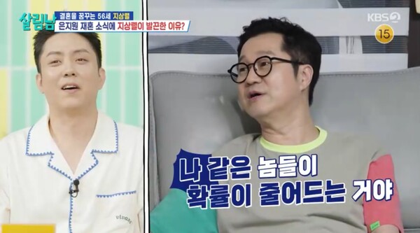 결혼 확률이 줄어든다며 속상해했다. ⓒKBS 2TV ‘살림하는 남자들’