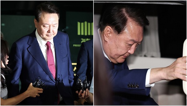 윤석열 전 대통령이 5일 내란특검 2차 대면조사를 받은 뒤 서울고검 청사를 나서고 있다.&nbsp;ⓒ뉴스1&nbsp;