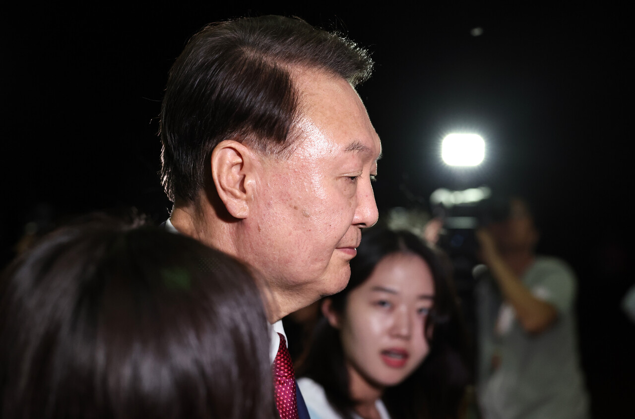 2차 조사를 마친 윤석열. ⓒ뉴스1