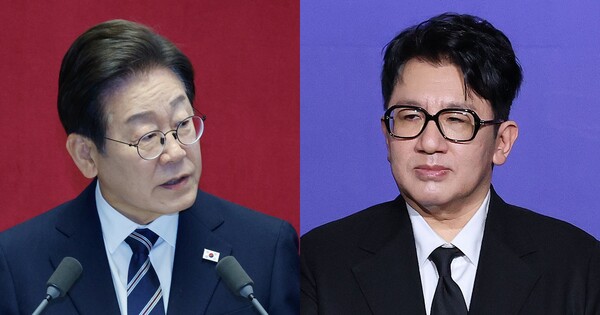 이재명 대통령(좌), 방시혁 의장(우). ⓒ뉴스1