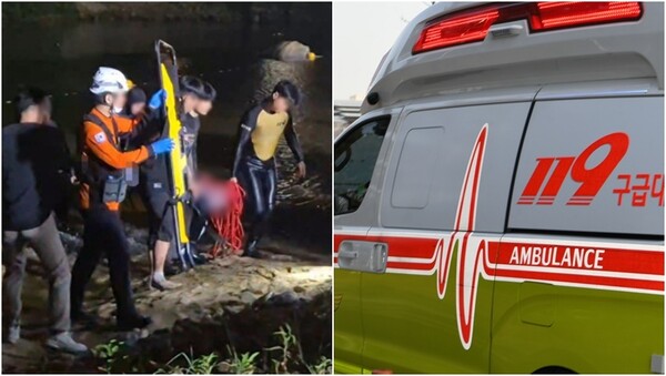9일 오후&nbsp;충남 금산군 금강 상류에서 발생한 사고 현장(왼), 기사와 상관 없는 자료사진(오).&nbsp;ⓒ충남소방본부 제공, 뉴스1&nbsp;