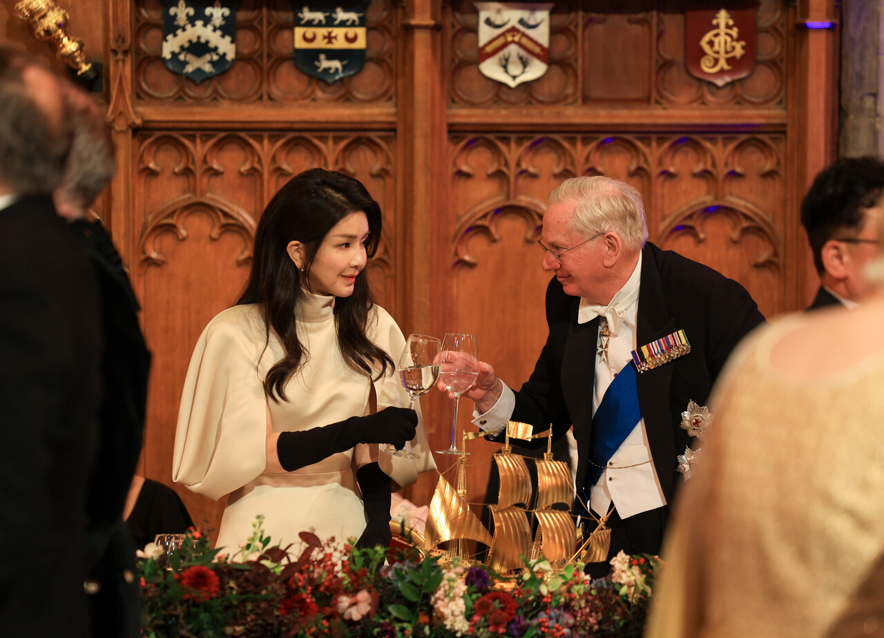 런던금융특구 시장 주최 만찬에 참석한 김건희. ⓒ뉴스1