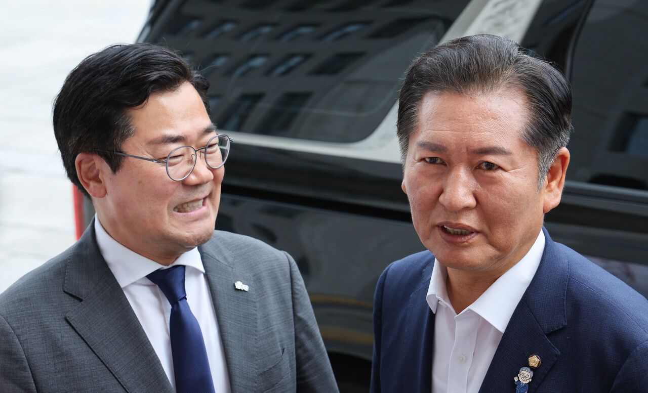 당 대표에 도전하는 박찬대와 정청래. ⓒ뉴스1