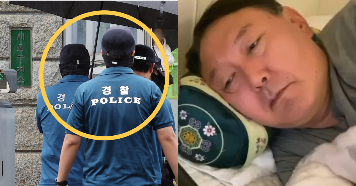 서울구치소 앞 경찰들과 윤석열. ⓒ뉴스1 / 윤석열 인스타그램