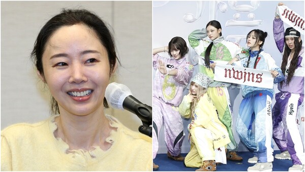 민희진 전 어도어 대표와 뉴진스 멤버 하니, 다니엘, 해린, 민지, 혜인.&nbsp;ⓒ뉴스1&nbsp;