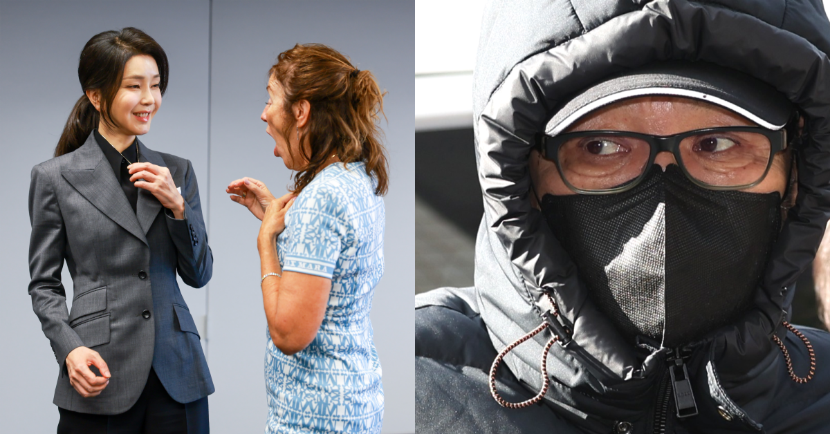 (좌) 김건희와 오토 웜비어의 모친, (우)건진법사 / 뉴스1