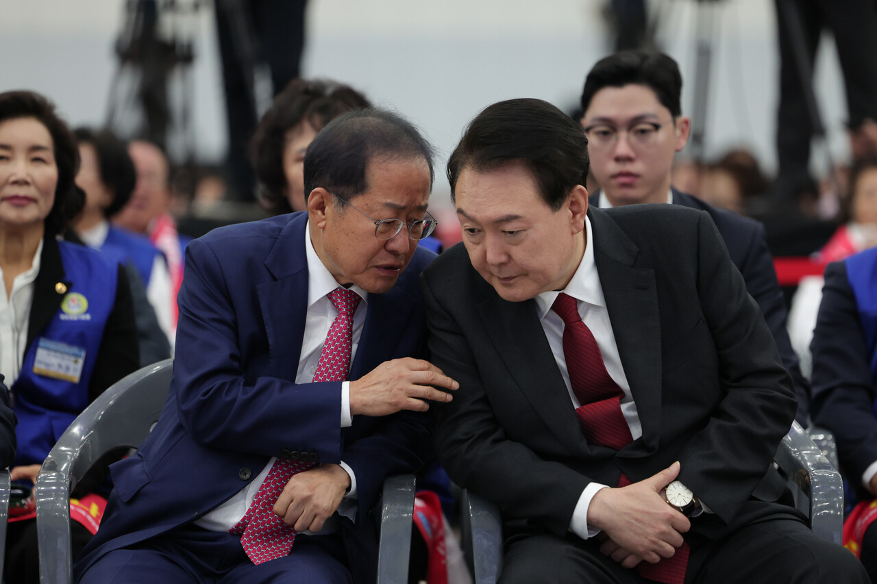홍준표와 윤석열. ⓒ뉴스1