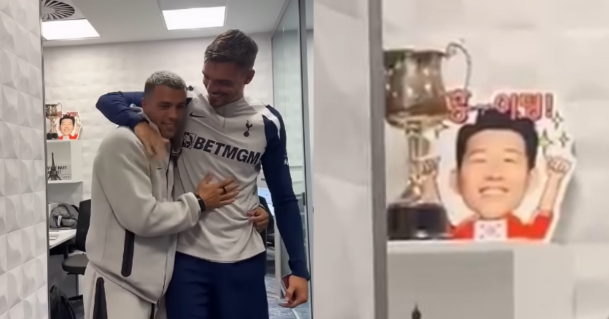 토트넘 사무실 안에 있는 손흥민 판넬. ⓒ유튜브 채널 ‘Tottenham Hotspur’