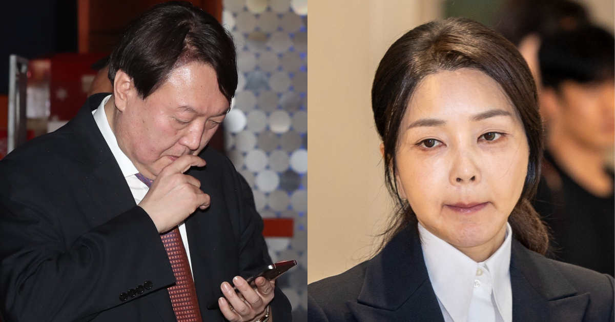 윤석열과 김건희. ⓒ뉴스1