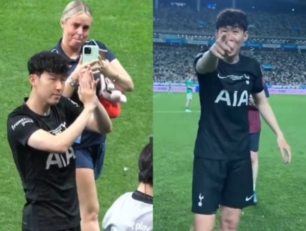 함께 눈물 흘리는 한나와 손흥민. ⓒ온라인 커뮤니티