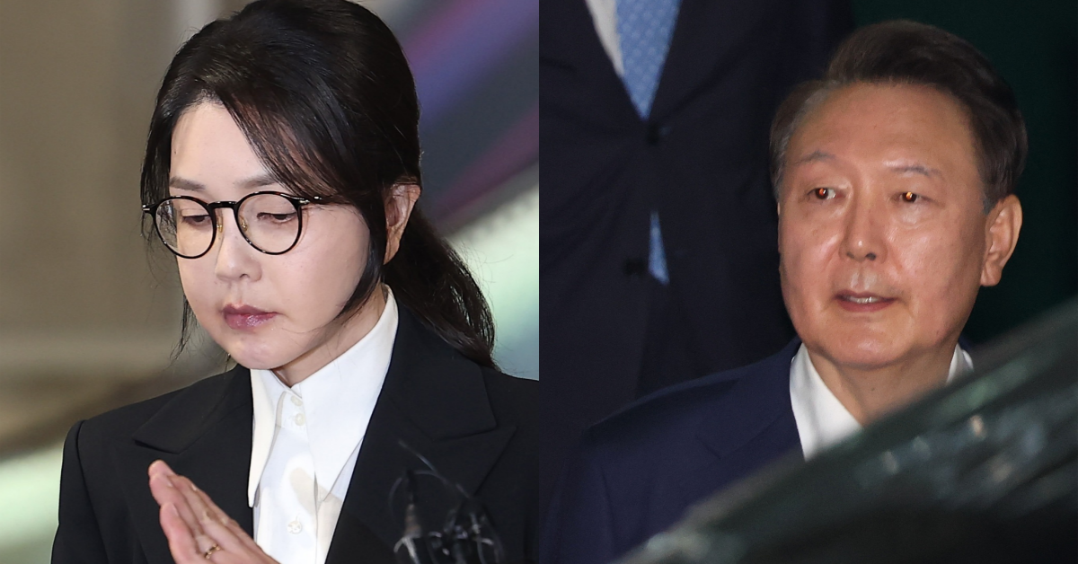 동시 구속 기로에 선&nbsp;김건희와 윤석열. ⓒ뉴스1