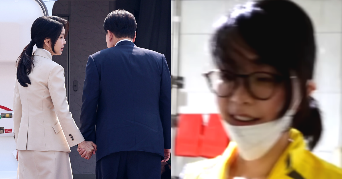 영부인 시절 미공개 영상을 극우 유튜버에게 전달한 김건희. ⓒ뉴스1 / JTBC ‘뉴스룸’