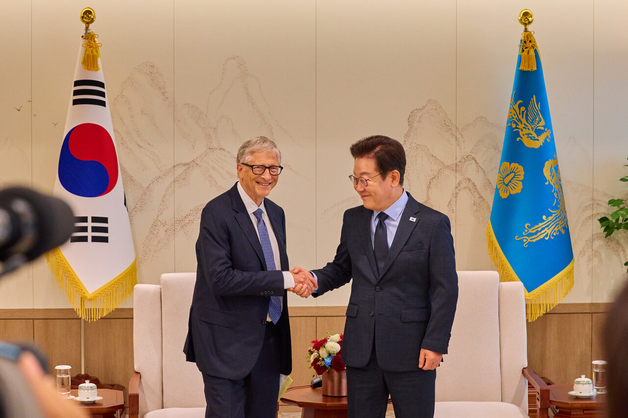 이재명 대통령을 만난 빌 게이츠. ⓒ대통령실
