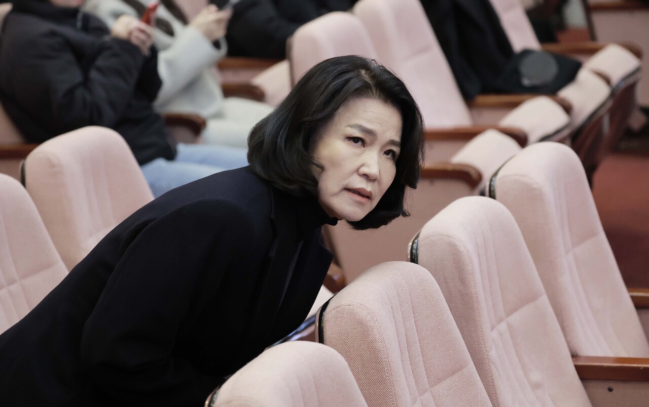 최근 대전 유성경찰서에 출석하며 조사를 받고 있는 이진숙. ⓒ뉴스1