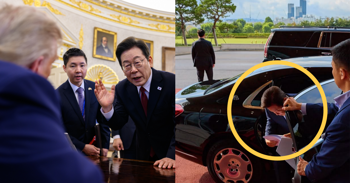 방금 트럼프 만나고 온 이재명 대통령이 또 미국행 비행기 타게 된 사정: 역대 최초로, 보자마자 눈부터 비볐다