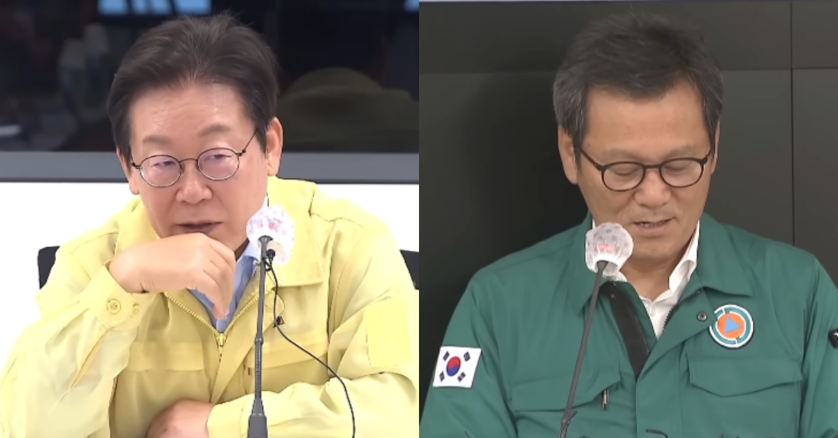 이재명 대통령과 문답에 대해 직접 해명에 나선 김홍규 강릉시장. ⓒ유튜브 채널 ‘MBCNEWS’ / 유튜브 채널 ‘SBS 뉴스’