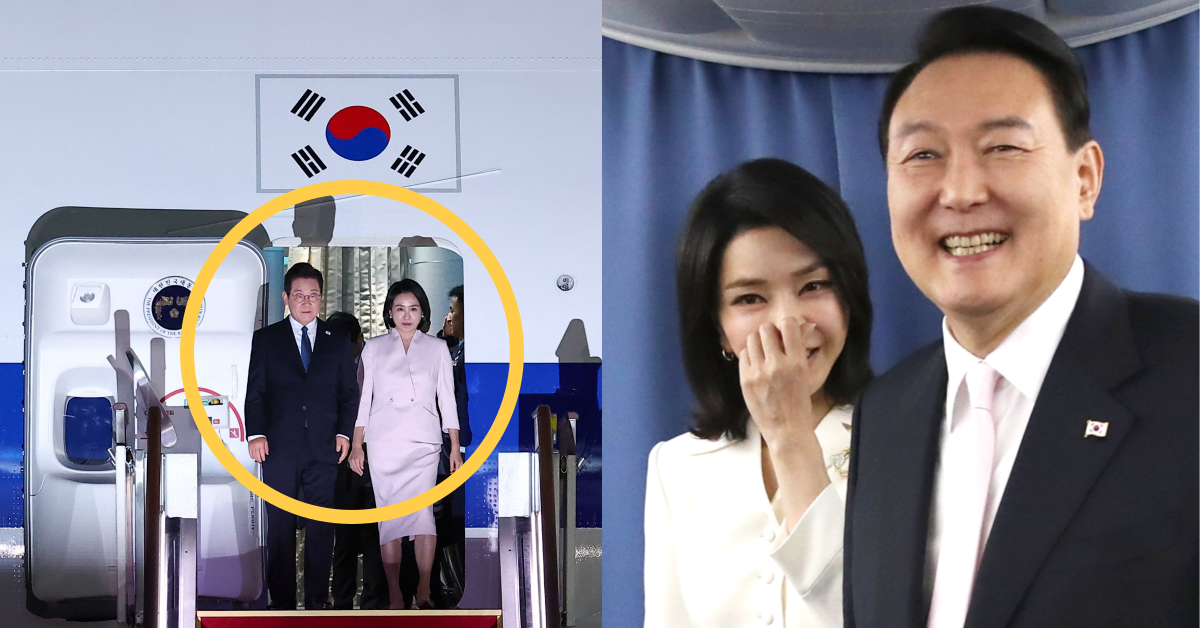 해외 순방을 나갈 때 전용기에 참이슬 프레쉬 페트 10병을 싣고 다닌 윤석열. ⓒ뉴스1