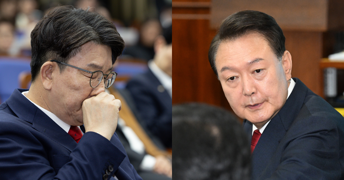 윤석열과 윤영호의 만남 주선 사실을 특검에서 인정한 권성동. ⓒ뉴스1