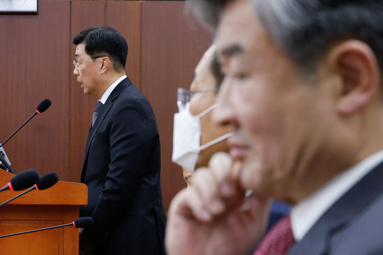 지난 1월 내란 국조특위 청문회에 출석한 홍장원, 조태용. ⓒ뉴스1