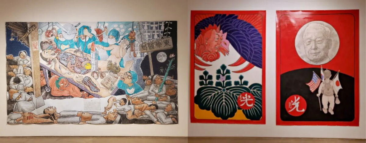 봉산문화회관에 걸렸던 홍성담 작가의 작품 세 점. ⓒ대경미술연구원