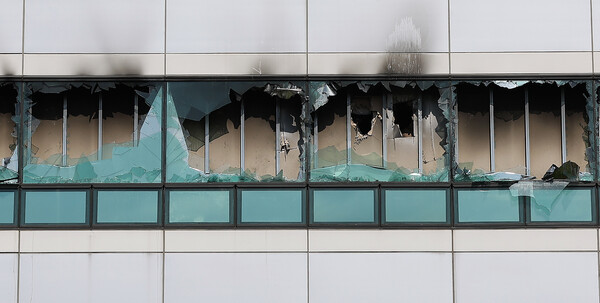 27일 오전 대전 유성구 국가정보자원관리원 화재현장의 모습. ⓒ뉴스1