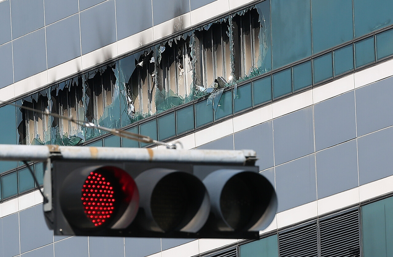 국가정보자원관리원 5층 전산실에서 난 화재. ⓒ뉴스1