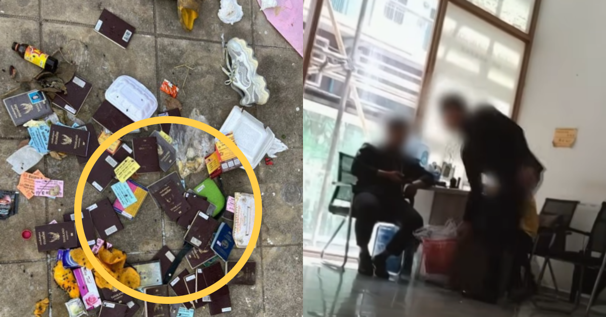 캄보디아 현지 쓰레기통에서 쏟아져 나온 외국인 여권들. ⓒ온라인 커뮤니티 / 유튜브 채널 ‘KBS 다큐’