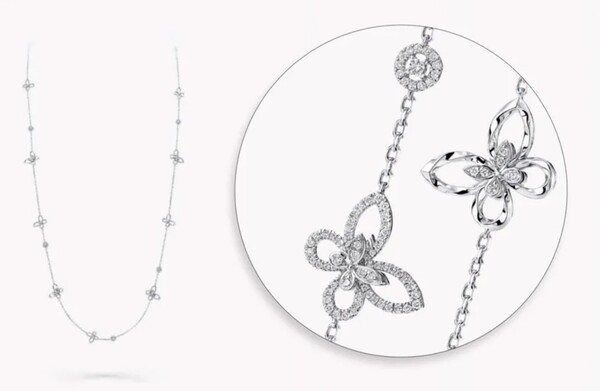 ‘버터플라이 실루엣 다이아몬드 롱 네클리스’ 사진. ⓒ그라프사 누리집