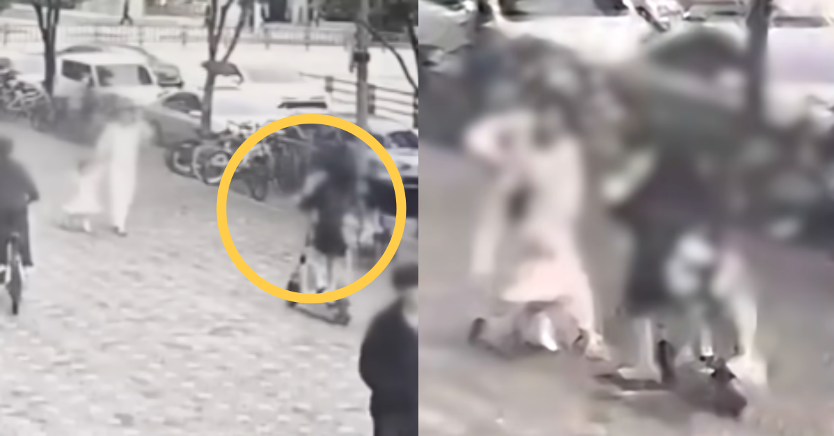 지난 18일 송도에서 2살 딸을 지키려다 ‘킥라니’ 사고를 당한 30대. ⓒJTBC ‘사건반장’