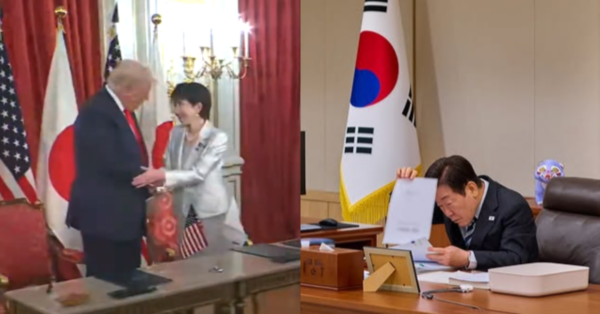 한국에 오기 전 미일 정상회담을 가진 다카이치, 트럼프에게 ‘노벨상 후보 추천’을 약속했다. ⓒ유튜브 채널 ‘The White House’ / 이재명 인스타그램