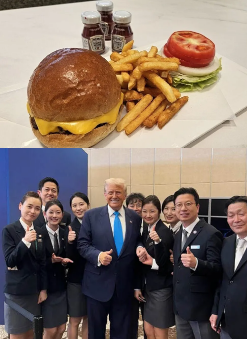 다 먹고 맛있다고.. 트럼프 대통령이 정상회담 후 힐튼호텔 도착하자마자 주문한 것: 순간 옆집 이웃인 줄 알았다