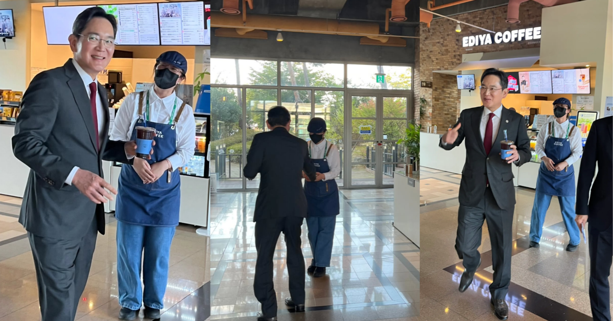 이재용에게 커피를 건넸다가 5만 원 용돈을 받았다는 이디야커피 직원. ⓒ스레드