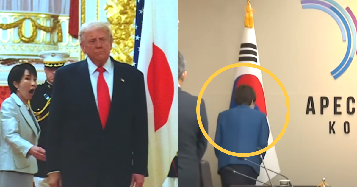 트럼프 ‘일장기 패싱’에 입 떡 벌렸던 다카이치가 이재명 대통령 앞에서 태극기에 고개 숙인 이유: 일본도 충격에 빠졌다