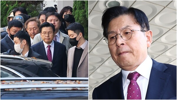 12일 서울 용산구 이태원 동 자택에서 내란특검팀에 의해 체포된 황교안 전 국무총리.&nbsp;ⓒ뉴스1&nbsp;