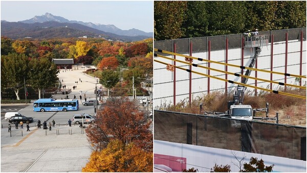 서울 종로구 종묘와 세운 4구역 재개발 공사 현장 모습.&nbsp;ⓒ뉴스1&nbsp;