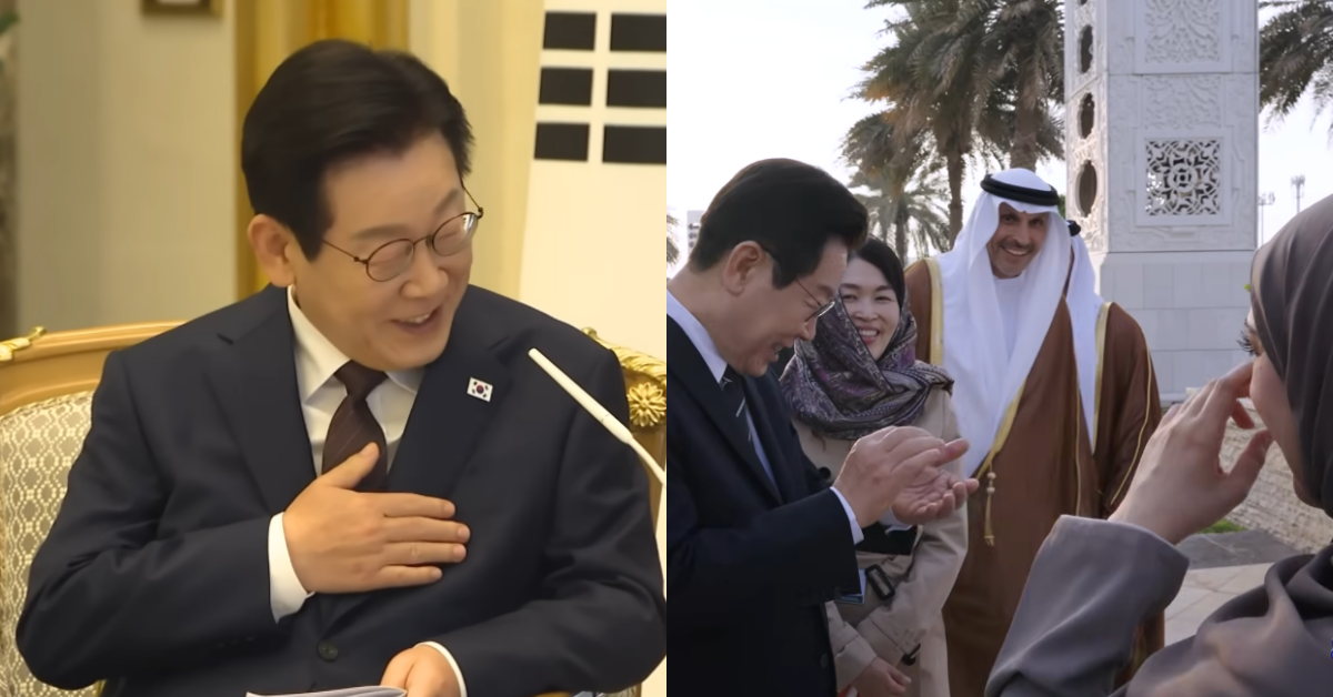 UAE 곳곳에서 ‘디테일’이 살아있는 스몰 토크를 즐긴 이재명 대통령. ⓒ유튜브 채널 ‘KTV 이매진’ /&nbsp;유튜브 채널 ‘이재명’
