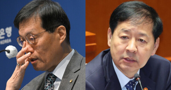 이창용 한국은행 총재(왼쪽)와 구윤철 경제부총리 겸 기획재정부 장관. ⓒ뉴스1