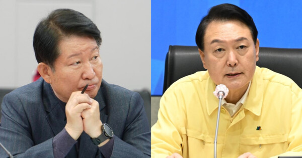 권영진 국민의힘 의원(왼쪽)이 윤석열 전 대통령에게 한 마디 했다.&nbsp;"현실을 직시하라."&nbsp;ⓒ 권영진, 윤석열 페이스북 갈무리