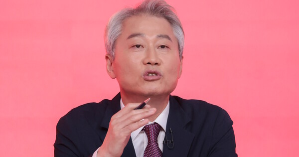 김근식 국민의힘 최고위원 후보가 2025년 8월18일 서울 강서구 마곡동 ASSA 아트홀에서 TV토론회를 하고 있다. ⓒ 국민의힘