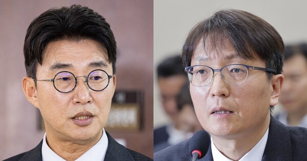 노종면 더불어민주당 의원(왼쪽), 박대준 쿠팡 대표. ⓒ뉴스1