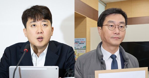 이준석 개혁신당 대표(왼쪽),&nbsp;장경태 더불어민주당 의원. ⓒ뉴스1